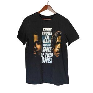Chris Brown Lil Baby Black T-Shirt Men's L Tour 2022 One Of Them Ones Music